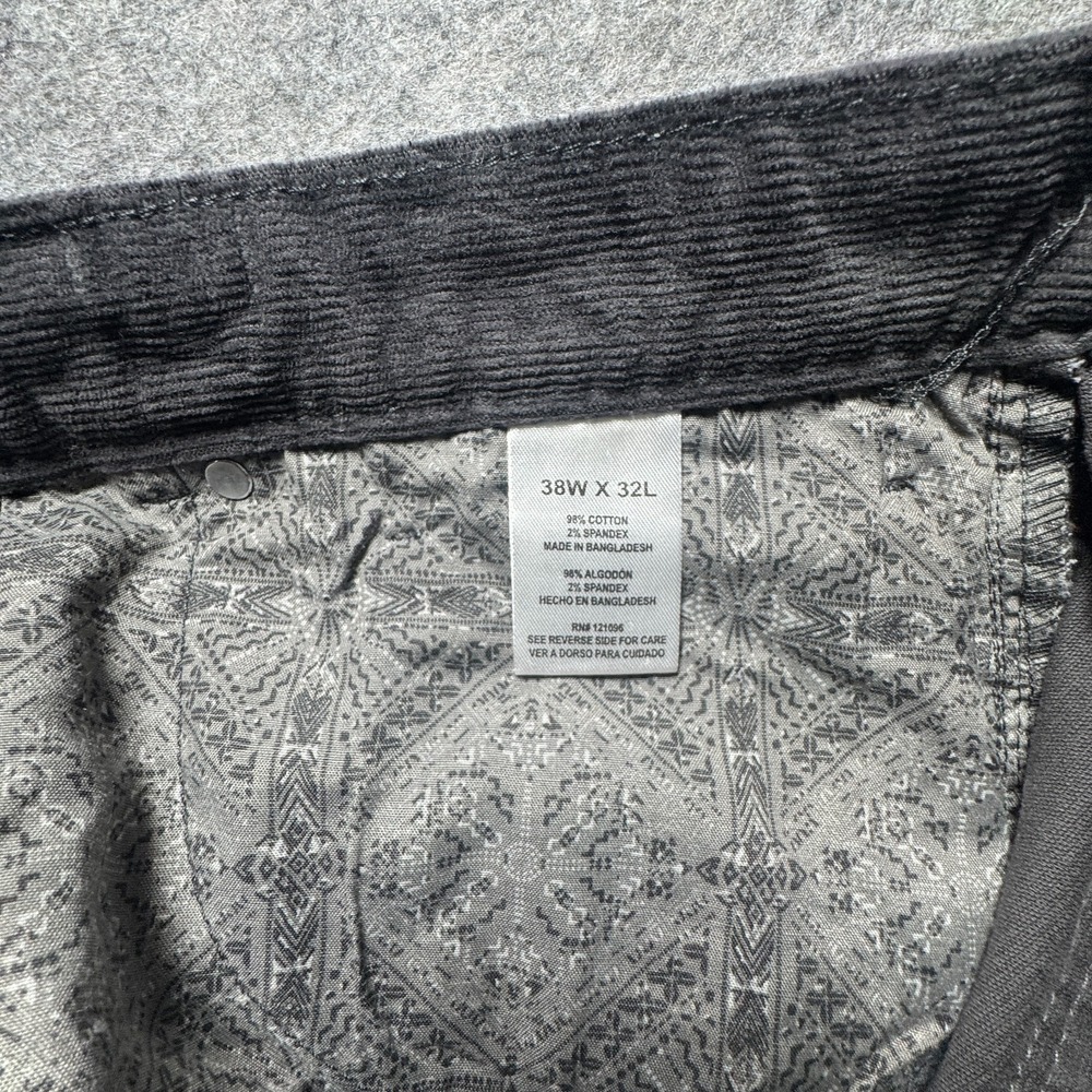 Weatherproof Vintage Mens Iron Gray 38x32 Corduroy 5 Pocket Straight Fit Pants - Picture 11 of 16